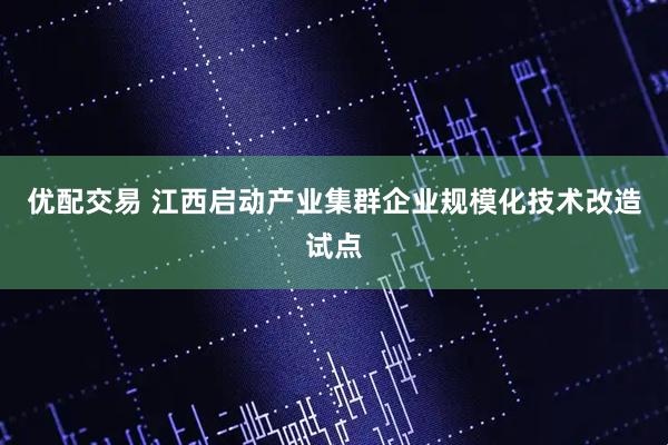 优配交易 江西启动产业集群企业规模化技术改造试点